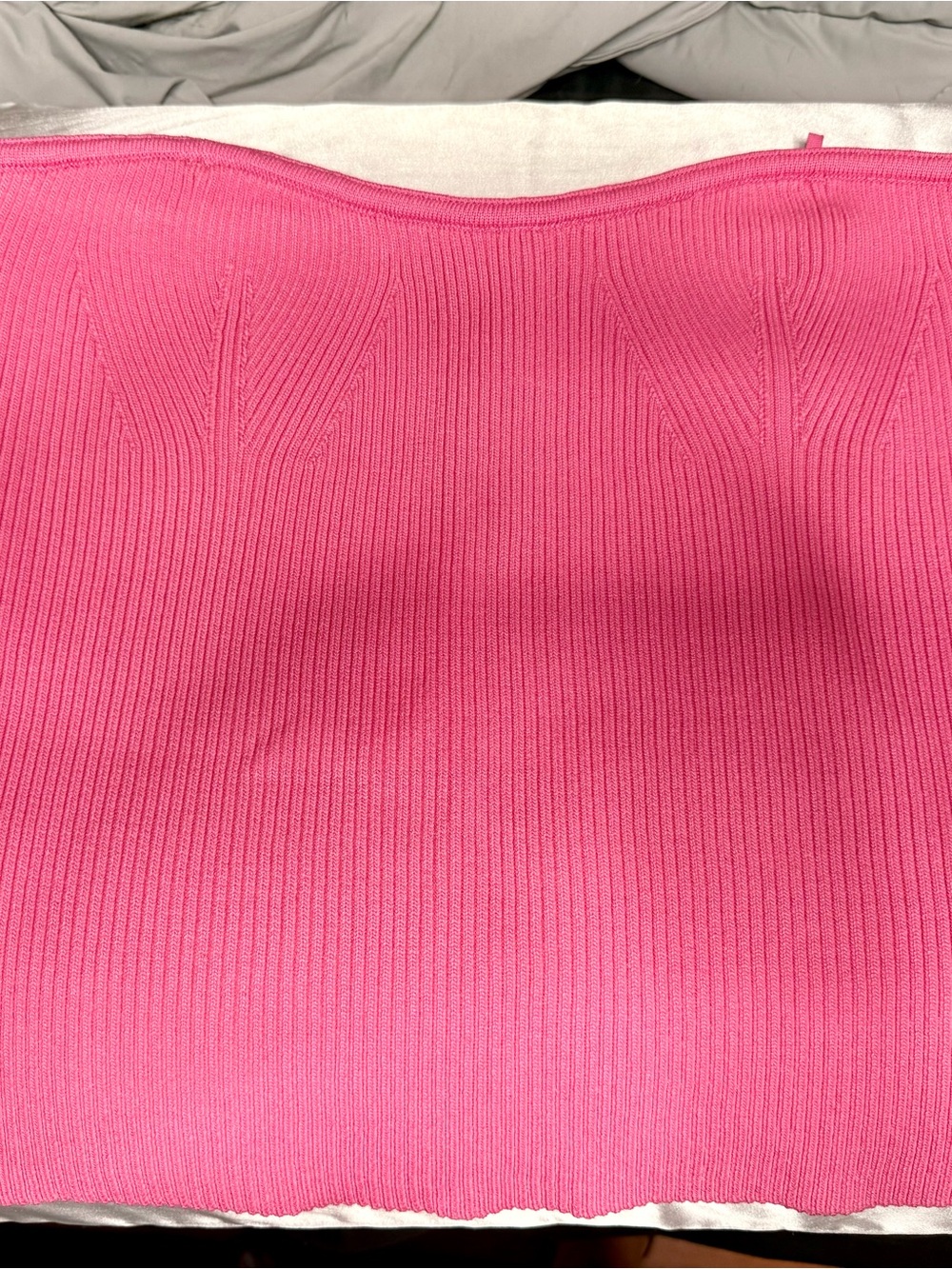 Skies Are Blue Hot Pink Ribbed Bandeau